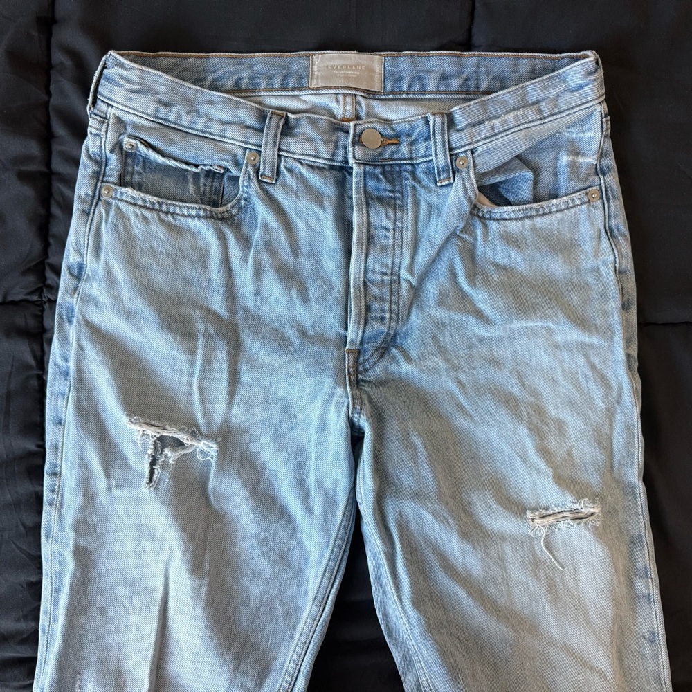 everlane light wash unisex distressed the everybody jean